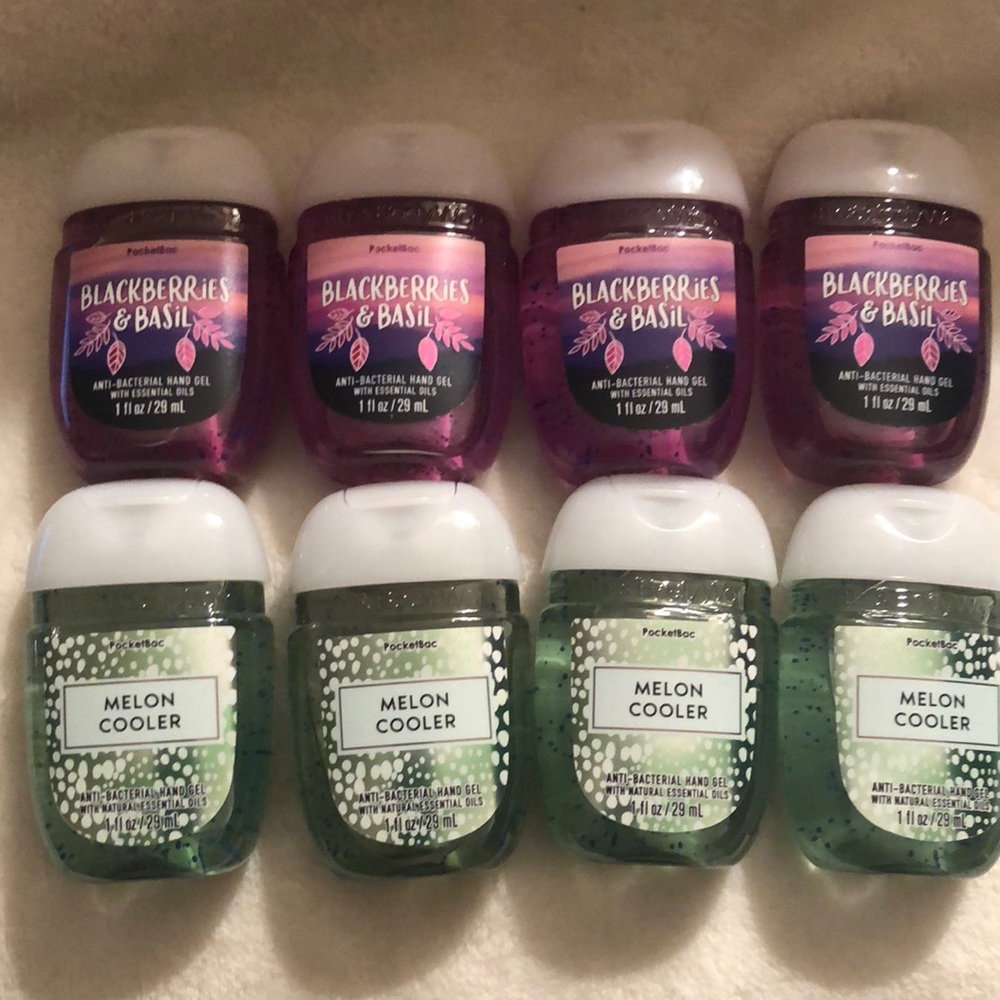 Bath and Body Pocketbac Lot of 8 BLACKBERRIES & BASIL. MELON COOLER